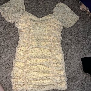 Yellow ruffle floral dress